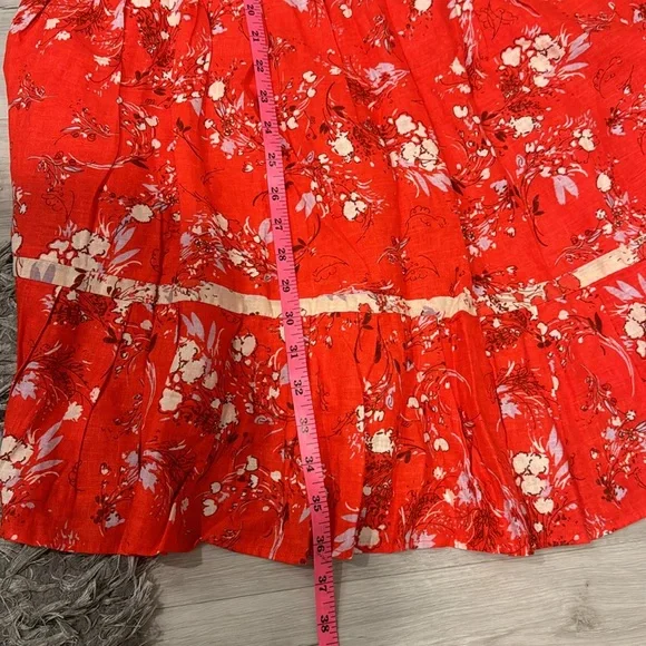 Free People NWOT Floral One Shoulder lined Dress in a Linen/ Rayon blend. - Picture 6 of 6